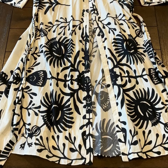 Zara Black and White Long Sleeve Dress - Picture 7 of 9